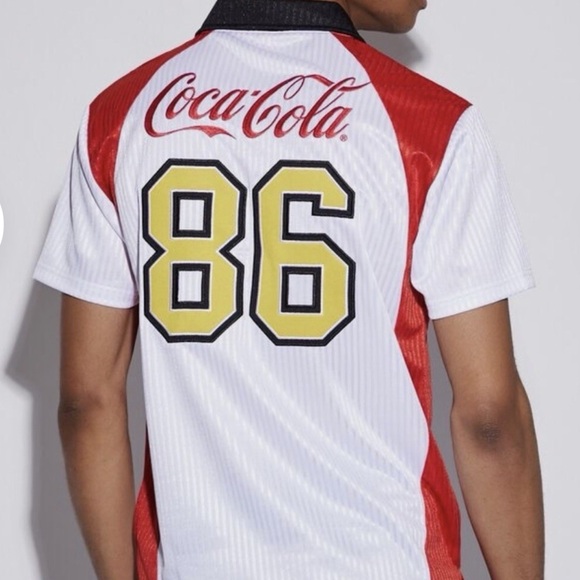 Forever 21 Other - Retro Coca Cola x Forever 21 Soccer Jersey Athletic White Short Sleeve Men’s